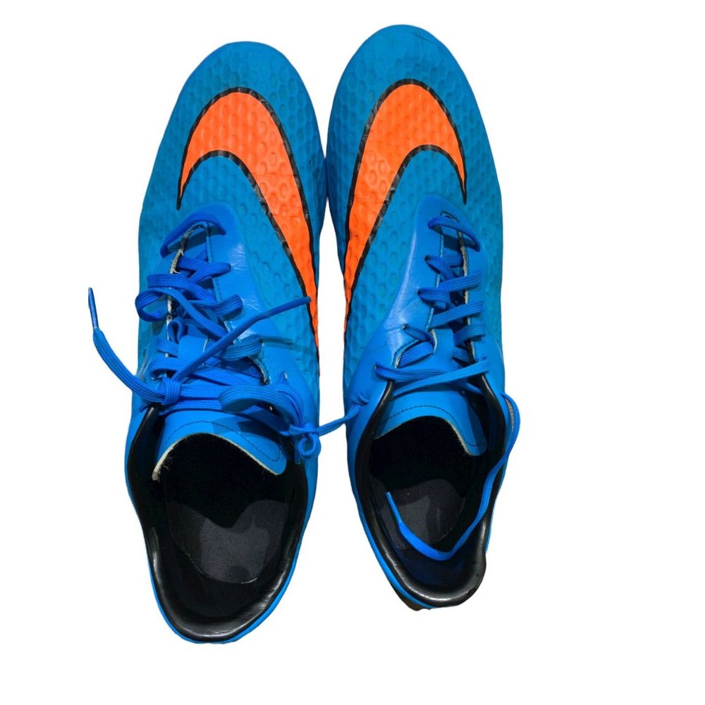 Nike Hypervenom Phantom FG Blue Football Cleats ACC Orange Swoosh Sz 13